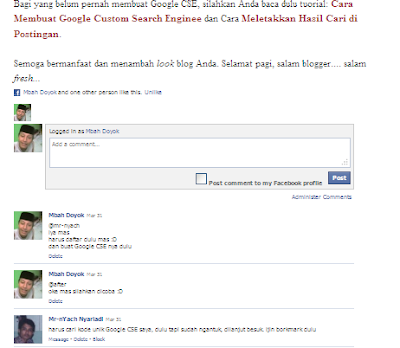 d Cara Menambah / Membuat Facebook Komentar di Bawah Postingan