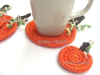 Crochet Coasters Pumpkin Fall