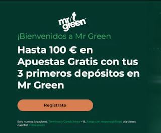 Mr Green 100 euros apuesta gratis bienvenida