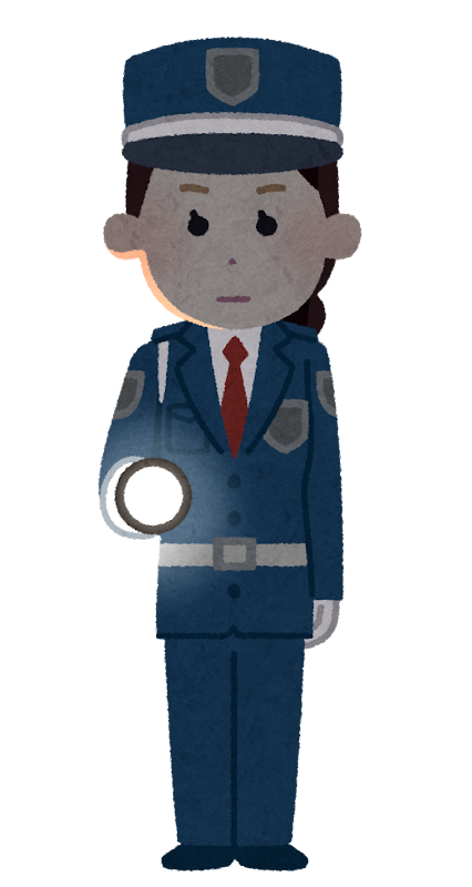 懐中電灯を持つ警備員のイラスト 女性 かわいいフリー素材集 いらすとや