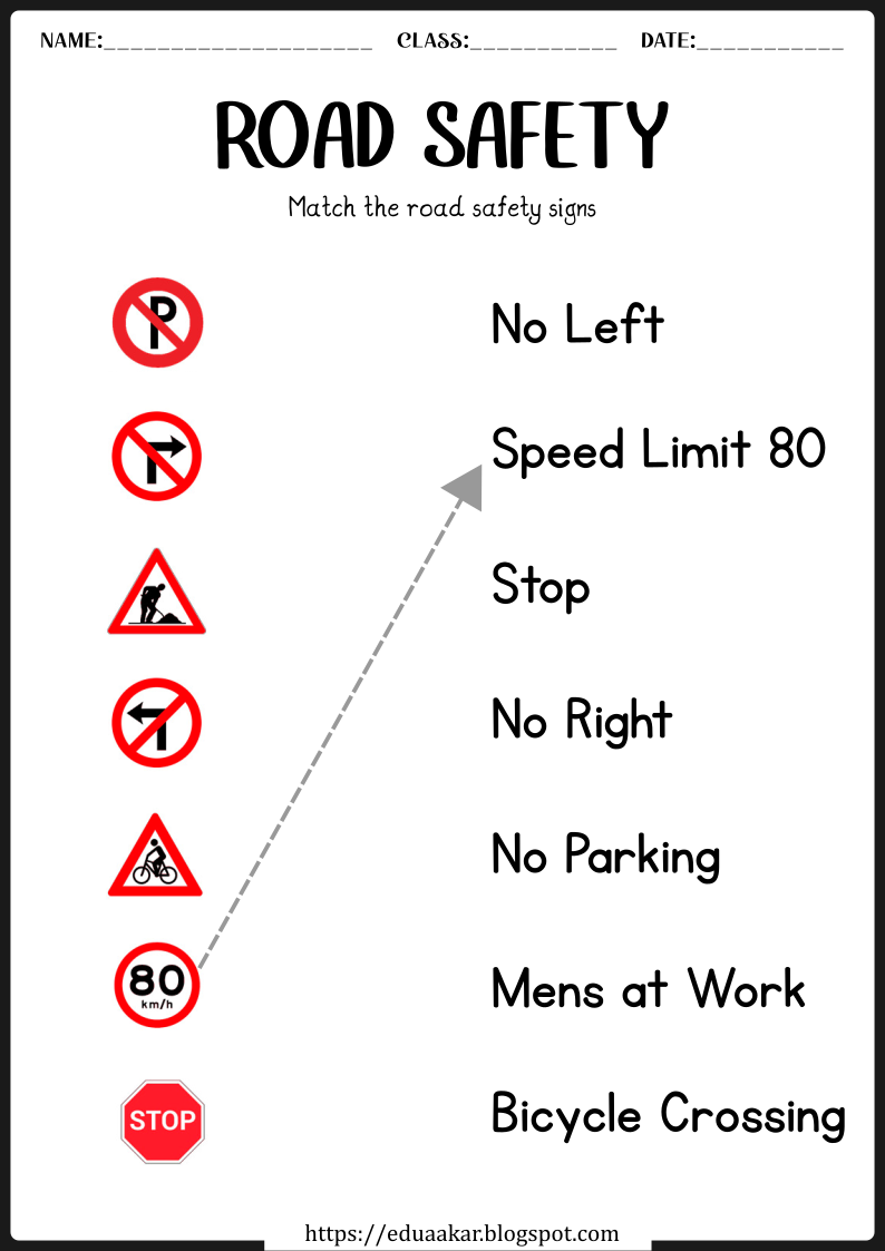 Road Safety Worksheet