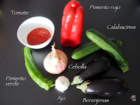 Salsa típica de la cocina catalana a base de hortalizas cocinadas en aceite de oliva: berenjenas, pimientos, calabacines, tomates, ajo y cebolla.