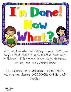 https://www.teacherspayteachers.com/Product/Im-Done-Now-What-Task-Cards-FREEBIE-737071