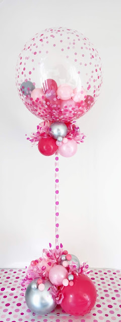 Pink Confetti Dots Centrepiece Design by Sue Bowler