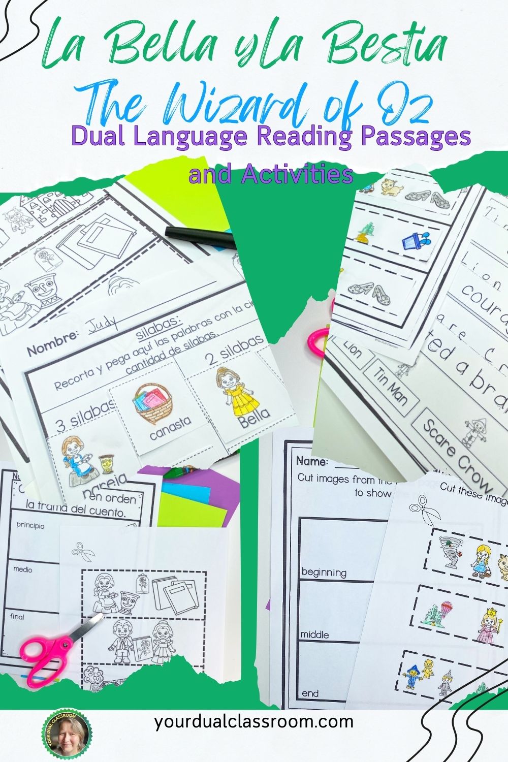 Image of activities for Dual Language reading comprehension passages.