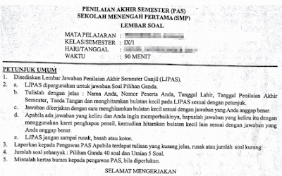 Download contoh soal latihan prediksi Soal PAS 1 Kelas 9 Bahasa Inggris Kurikulum 2013 Tahun 2019-2020