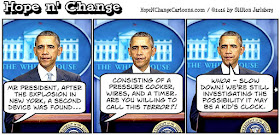 obama, obama jokes, political, humor, cartoon, conservative, hope n' change, hope and change, stilton jarlsberg, terror, new york, chelsea, bomb, pressure cooker