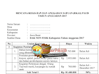 Contoh Laporan Awal RKAS BOP PAUD/TK, RA, Kober, Tahun Anggaran 2017  Sesuai Juknis Terbaru