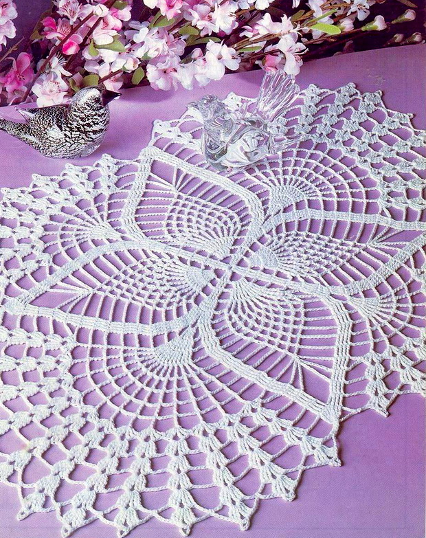 Crochet Doily - Pineapple Doily - Crochet Pattern is available - white