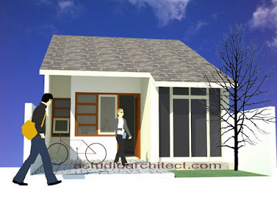Desain rumah gratis: Rumah dengan tempat usaha didepan 
