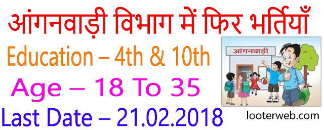 Anganwadi Recruitment 2018, Apply Online Before - 21.02.2018