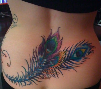 peacock tattoos. Peacock Tattoo on Girls Lower