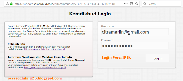 link akses vervalptk http://vervalptk.data.kemdikbud.go.id/  