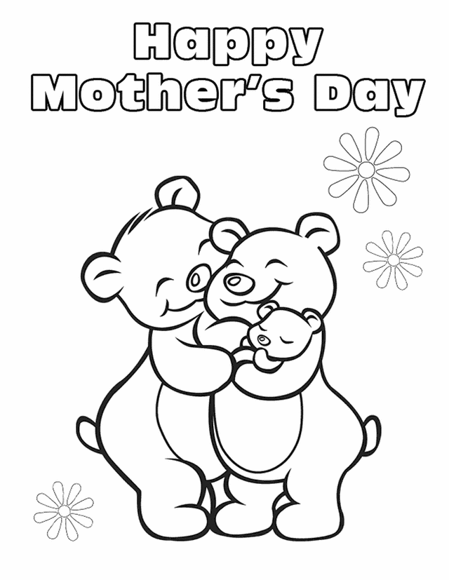Happy Mother Day Printable Coloring Pages 1