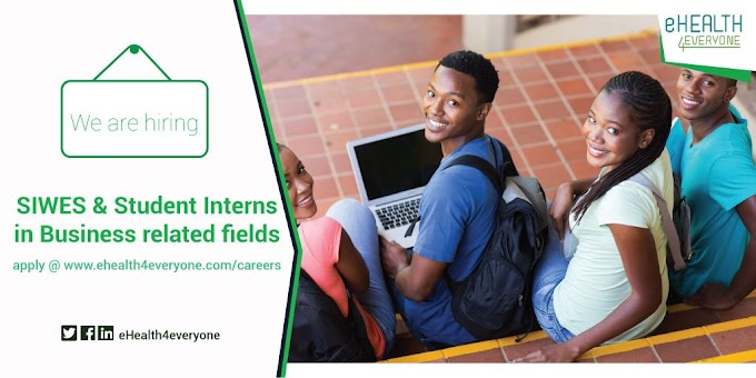 EHEALTH4EVERYONE SIWES AND STUDENT INTERNS IN BUSINESS RELATED FIELDS 2018