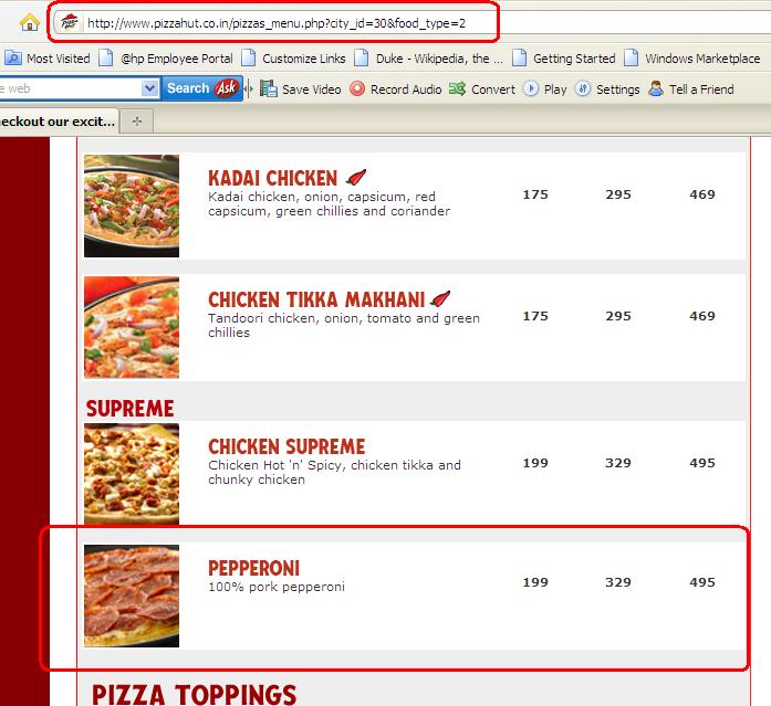 pizza hut pepperoni pizza. Dominos and Pizza Hut in India