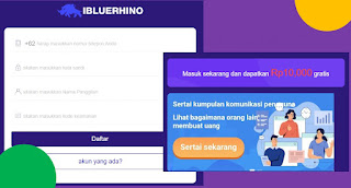 iBLUERHINO.COM Web APK Bonus Daftar Rp 10.000 Apakah Membayar Atau Penipuan