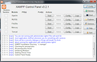 Kontrol panel XAMPP