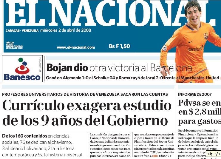 Venezuela y su historia: Nuestras palabras son titular hoy ...