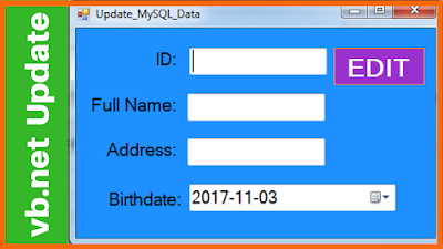  How To Edit Data In MySQL Database Using VbNet VB.Net Update MySQL Data 