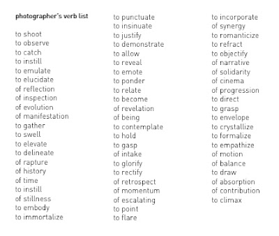 Above is a list of verbs I 2011