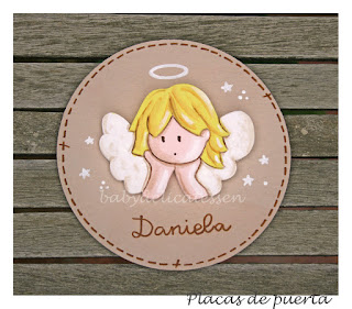 placa de puerta infantil angelito de la guarda babydelicatessen