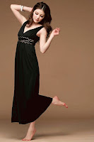 Jual Long Dress CSF-8208 Import Warna Full Hitam