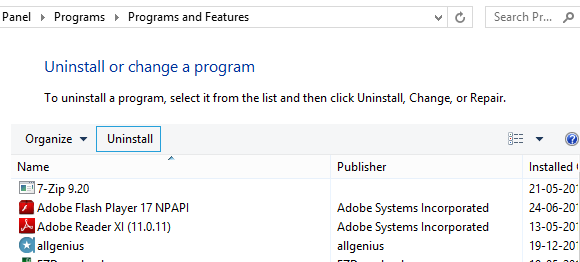 Uninstall Unnecessary Application Programs