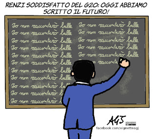 renzi, g20, futuro, satira, vignetta