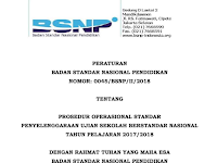 POS Ujian Nasional SD Sederajat Tahun Pelajaran 2017/2018