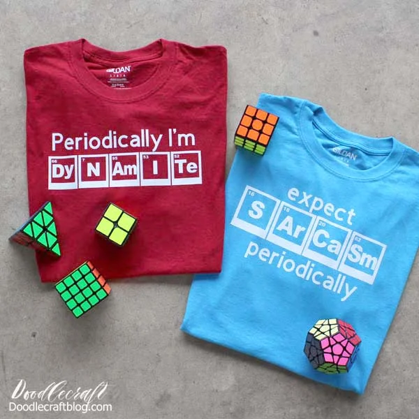 Periodic Table of Elements Funny Science T-Shirts with Cricut Maker!