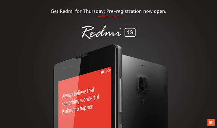 Mi Philippines Xiaomi Redmi 1S pre-registration