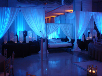 blue lighting for wedding