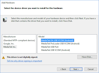 Install MediaTek USB VCOM Driver Manual