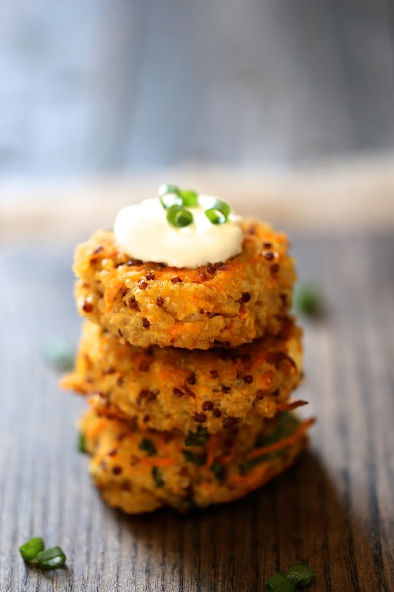 croquetets, quinoa, ail des ours, carotte, feta