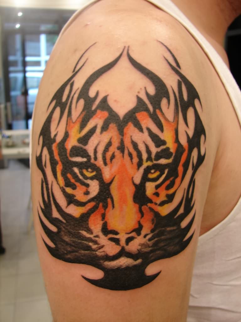 Tigre tribal tatuagem para homens no braço