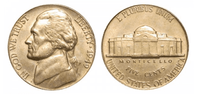1949 nickel value no mint mark