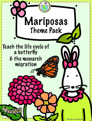 Mariposas Butterfly Theme Pack for Spanish Class