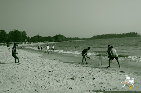 Beach cricket at Goa, India