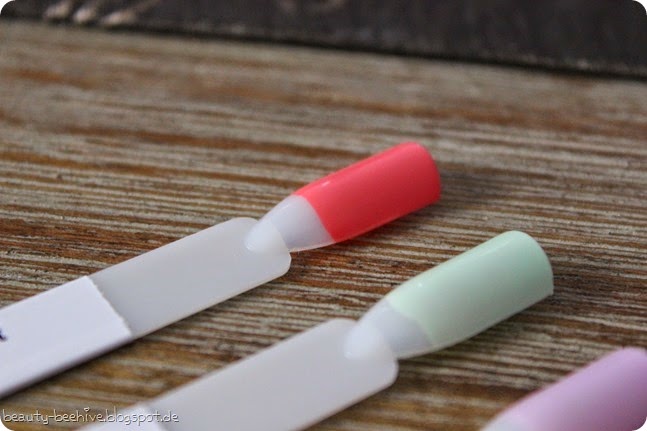 p2 just dream like le nagellacke basislacke peach delight mint flavour cassis passion lilac joy swatch review 1