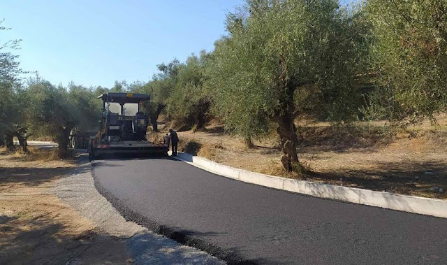 ΑΠΟΠΕΡΑΤΩΘΗΚΑΝ  οι εργασίες ασφαλτόστρωσης αγροτικού δρόμου στην Τοπική Κοινότητα Εύας