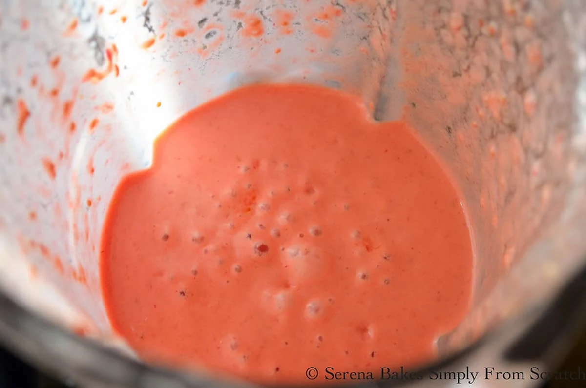 Raspberry Vinaigrette in a glass blender.