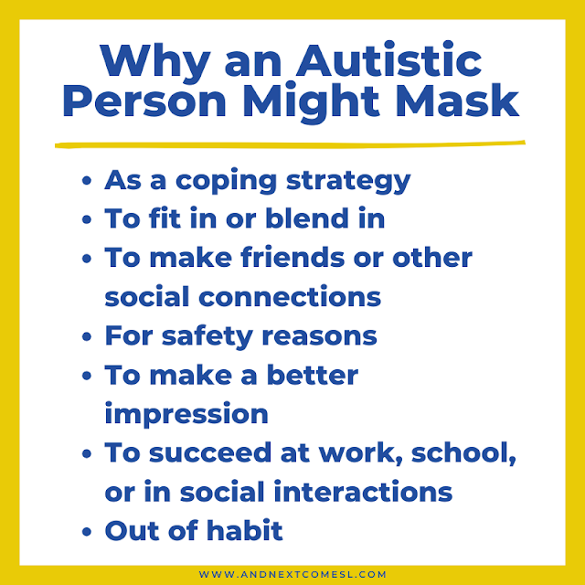 Reasons why an autistic person might mask