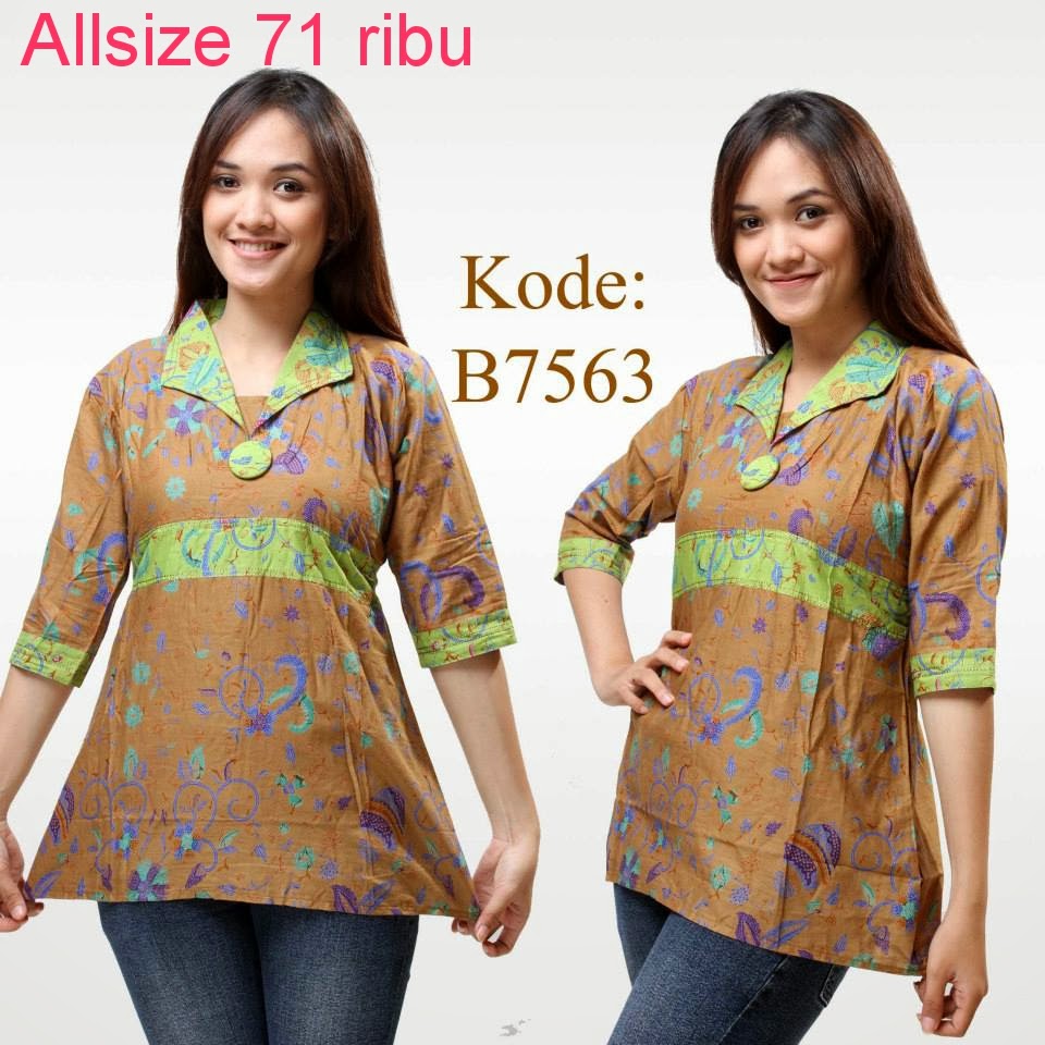  Model  Baju  Atasan  Batik  Wanita Modern Model  Baju  Batik 