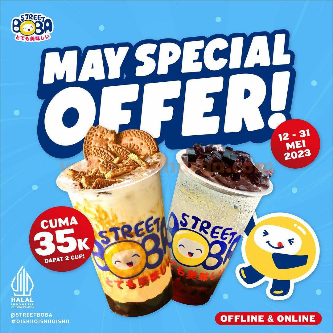 Promo STREET BOBA SPECIAL OFFER MAY – Beli 2 Cup Cuma 35RB