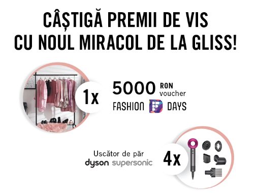Concurs Gliss - Castiga 1 voucher Fashions Days de 5000 RON