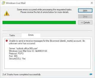 Memperbaiki Windows Live Mail Error ID: 0x800C013E