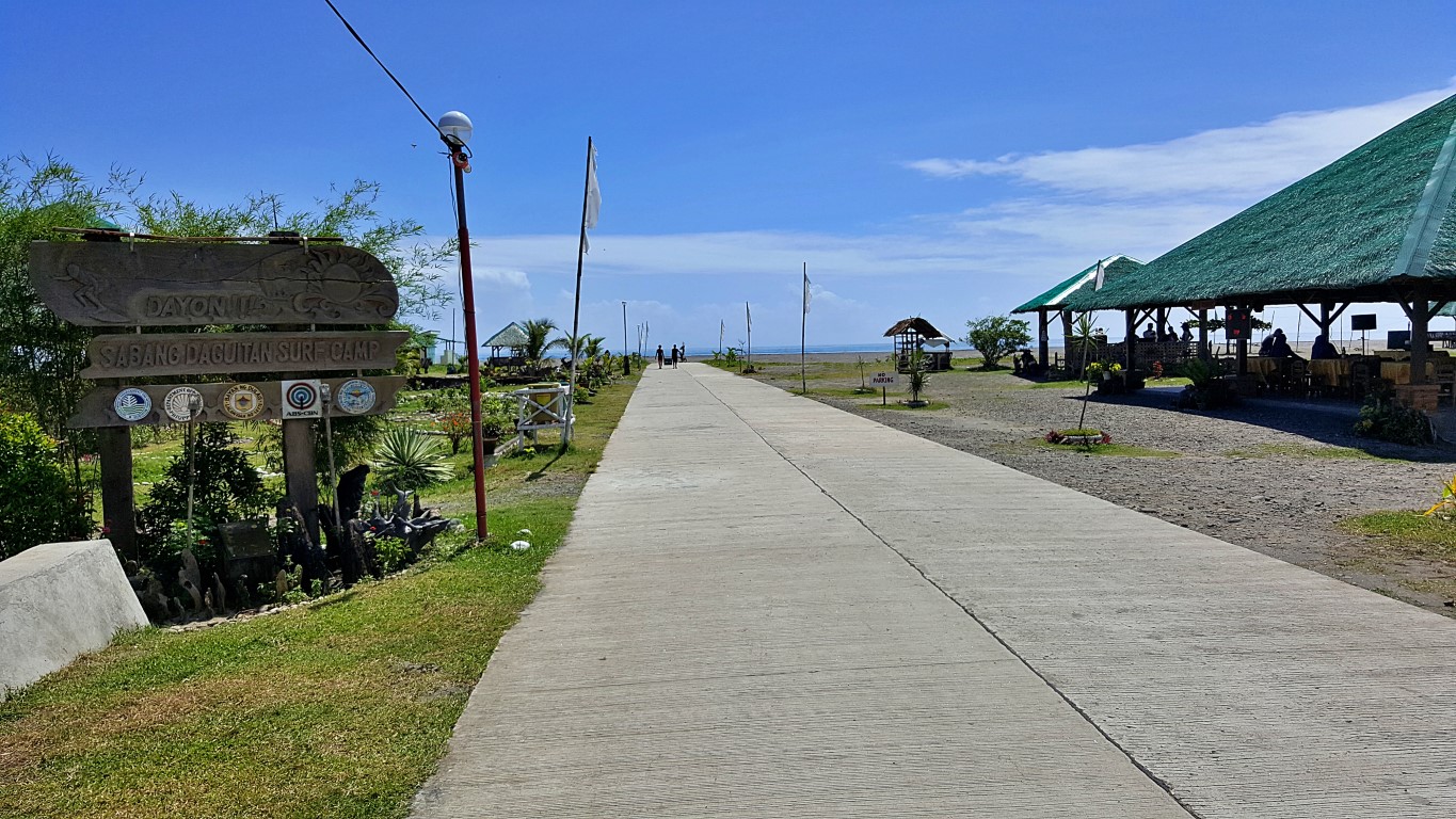 the only concrete path inside Sabang Daguitan Surf Camp in Dulag Leyte