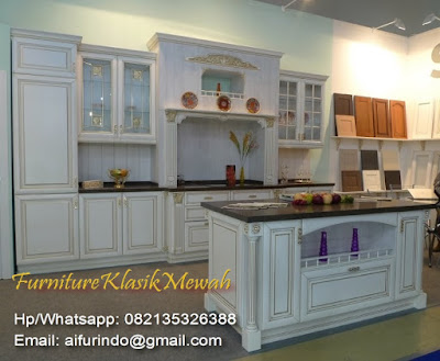 Antique furniture Indonesia,white kitchen set luxury design for Home