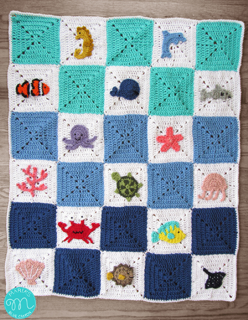 Ocean Themed Granny Square Afghan - Free Pattern 